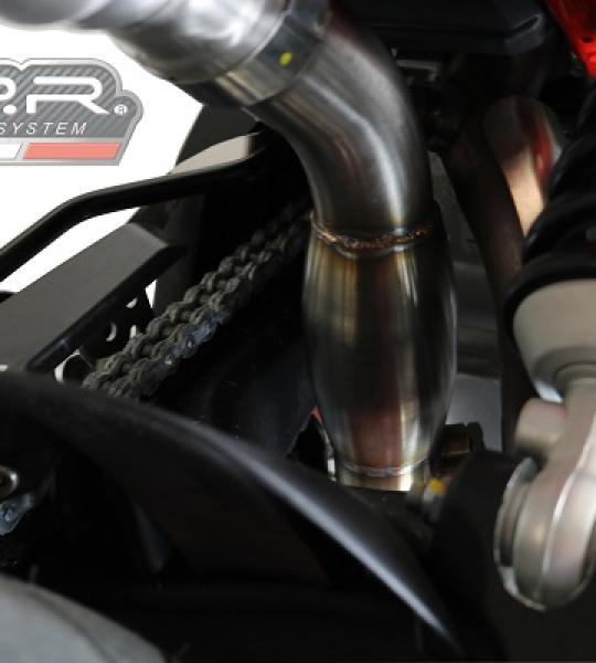 Scarico GPR compatibile con Aprilia Dorsoduro 750  2008-2016 -  Decatalizzatore -  Collettore decatalizzore -  applicazione racing