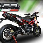 Scarico GPR compatibile con Aprilia Dorsoduro 900 2017-2020 -  Furore Nero -  Coppia di silenziatori di scarico racing -  con raccordo -  articolo senza omologazione