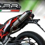 Scarico GPR compatibile con Aprilia Dorsoduro 750  2008-2016 -  Gpe Ann. titanium -  Coppia di silenziatori di scarico racing -  con raccordo -  articolo senza omologazione