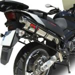 Scarico GPR compatibile con Aprilia Etv Caponord 1000 Rally 2001-2007 -  Trioval -  Coppia di terminali di scarico omologati -  forniti con db killer removibile -  catalizzatori e raccordi specifici