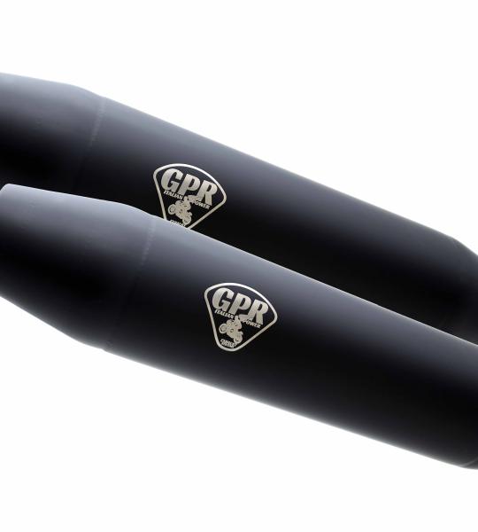Scarico GPR compatibile con Suzuki Gn 250 1994-1998 - Deeptone Black Cafè Racer