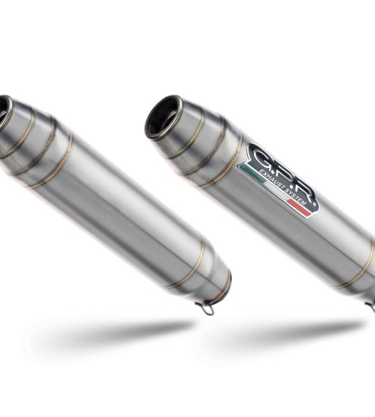 Scarico GPR compatibile con Aprilia Shiver 900 2017-2020 -  Deeptone Inox -  Coppia di silenziatori di scarico racing -  con raccordo -  articolo senza omologazione