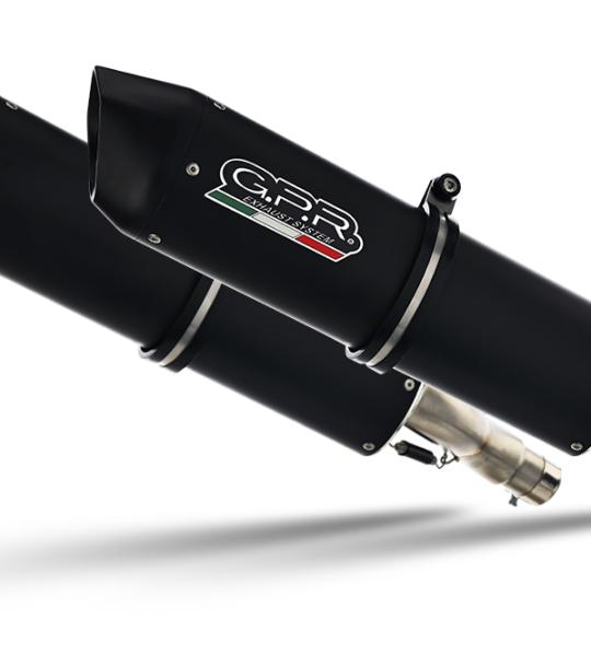 Scarico GPR compatibile con Aprilia Etv Caponord 1000 Rally 2001-2007 -  Furore Nero -  Coppia di terminali di scarico omologati -  forniti con db killer removibile -  catalizzatori e raccordi specifici