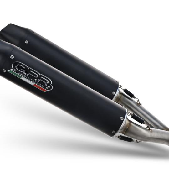 Scarico GPR compatibile con Aprilia Shiver 750 Gt 2007-2016 -  Furore Nero -  Coppia di terminali di scarico omologati -  forniti con db killer removibili e raccordi specifici