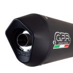 Scarico GPR compatibile con Aprilia Shiver 900 2017-2020 -  Furore Nero -  Coppia di silenziatori di scarico racing -  con raccordo -  articolo senza omologazione