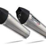 Scarico GPR compatibile con Aprilia Shiver 750 Gt 2007-2016 -  Gpe Ann. titanium -  Coppia di silenziatori di scarico racing -  con raccordo -  articolo senza omologazione