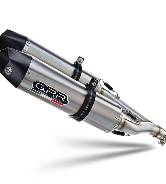 Scarico GPR compatibile con Aprilia Dorsoduro 750  2008-2016 -  Gpe Ann. titanium -  Coppia di terminali di scarico omologati -  forniti con db killer removibili e raccordi specifici