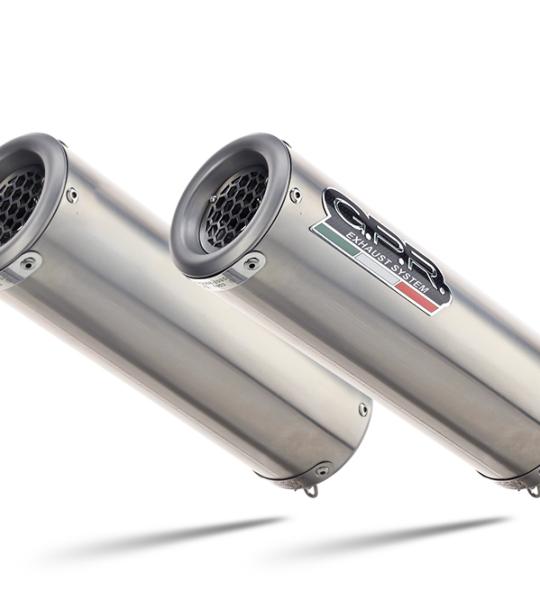 Scarico GPR compatibile con Aprilia Shiver 900 2017-2020 -  M3 Inox  -  Coppia di terminali di scarico omologati -  forniti con db killer removibili e raccordi specifici