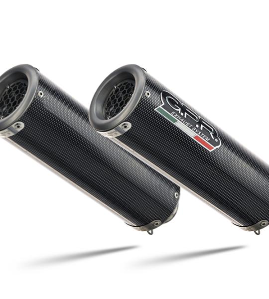 Scarico GPR compatibile con Aprilia Shiver 900 2017-2020 -  M3 Poppy  -  Coppia di terminali di scarico omologati -  forniti con db killer removibili e raccordi specifici