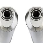 Scarico GPR compatibile con Aprilia Pegaso Strada 650 2005-2011 -  Satinox -  Coppia di terminali di scarico omologati -  forniti con db killer removibili e raccordi specifici