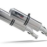Scarico GPR compatibile con Aprilia Pegaso Strada 650 2005-2011 -  Satinox -  Coppia di terminali di scarico omologati -  forniti con db killer removibili e raccordi specifici