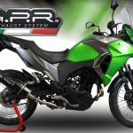Scarico GPR compatibile con Kawasaki Versys-X 250 2017-2020 -  Furore Evo4 Nero -  Terminale di scarico omologato - fornito con db killer estraibile - catalizzatore e collettore